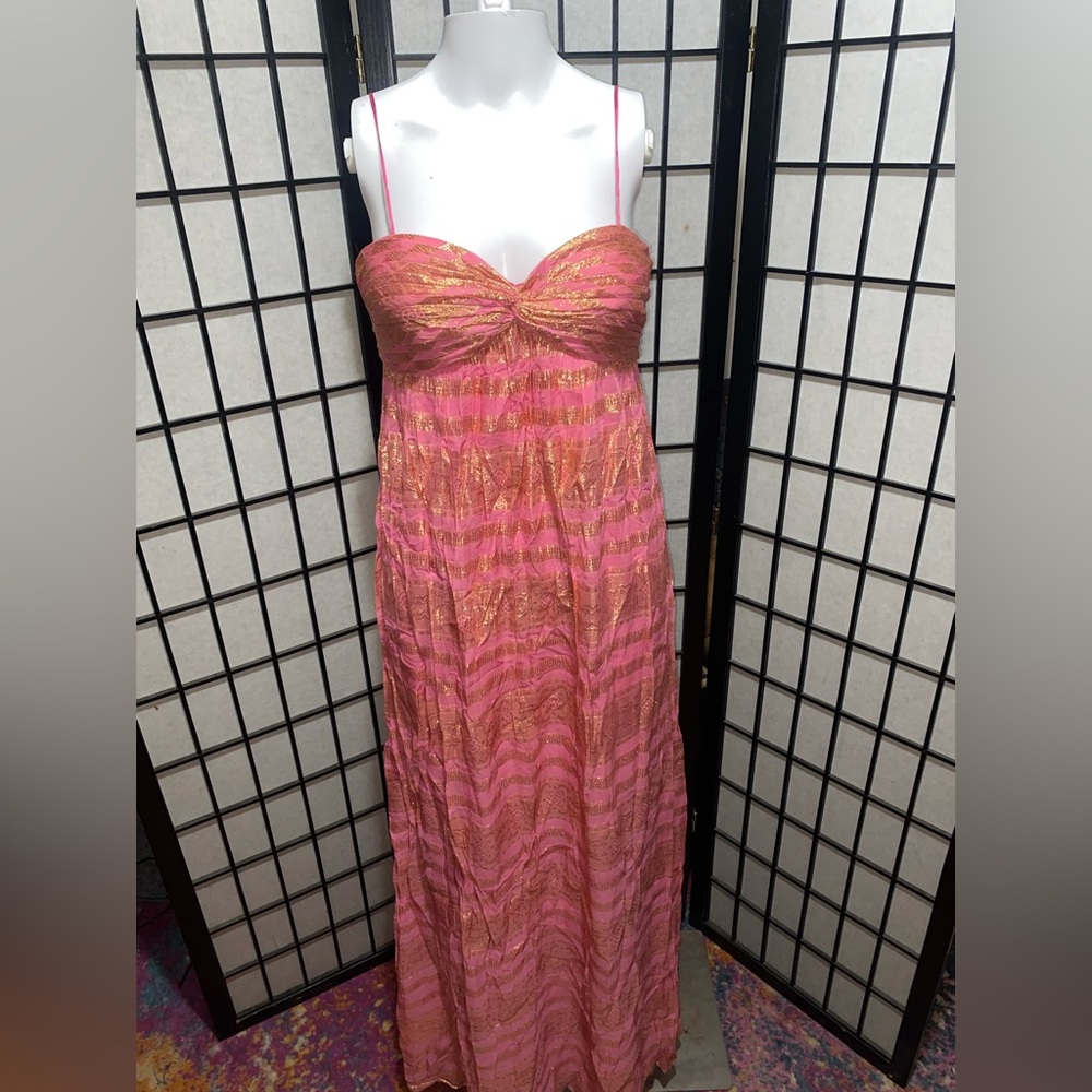 Aqua Dresses| Pink and Gold